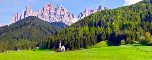 Church in the Dolomites, Italy - photography by Adam Gormley