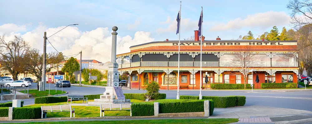 Grand old hotel with iron lace verandahs in the heart of Daylesford, Victoria - fine art photography print by Adam Gormley