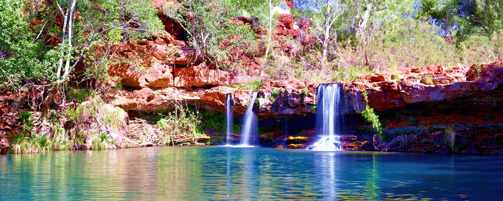Waterfalls at Fern Pool, Dales Gorge, Karijini National Park, Pilbara, Western Australia - fine art photography print by Adam Gormley